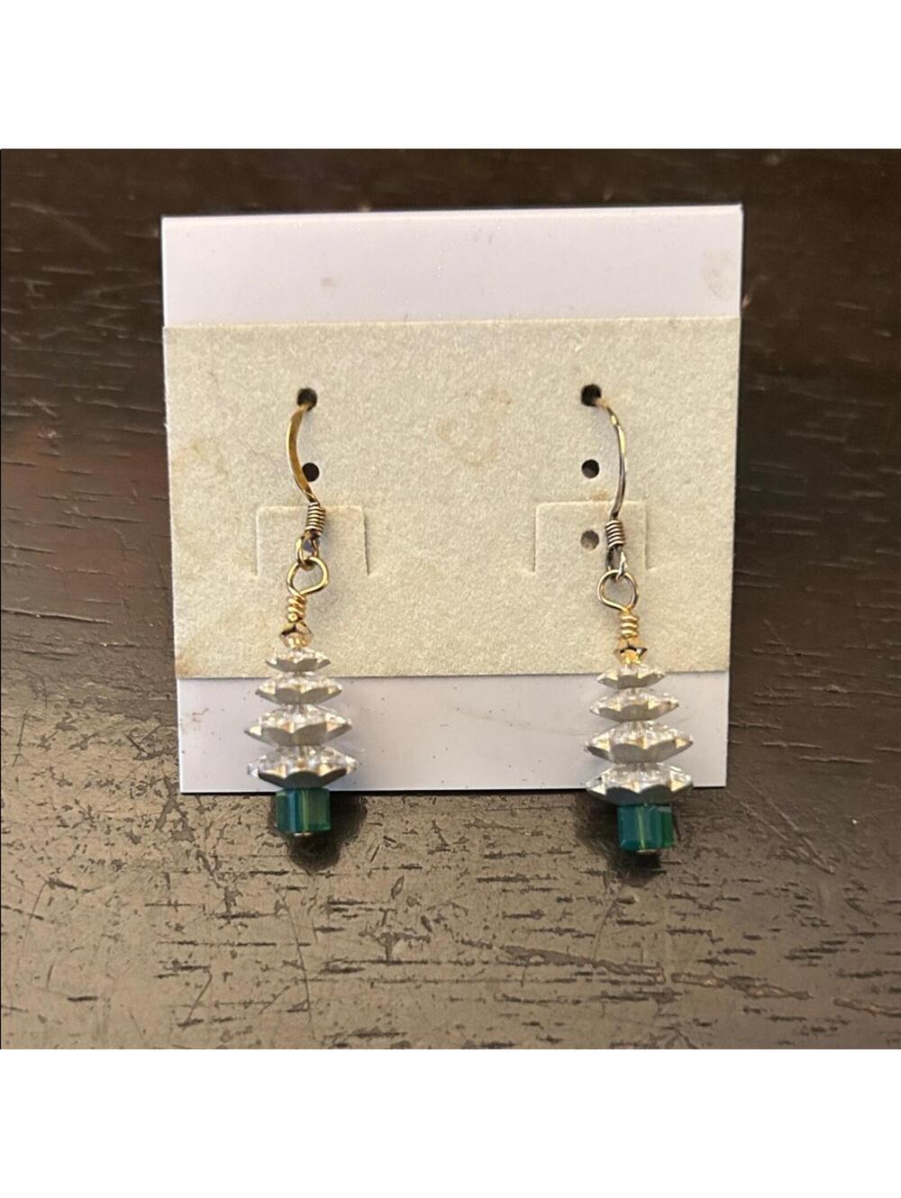 Vermeil Swarovski Christmas Tree Earrings